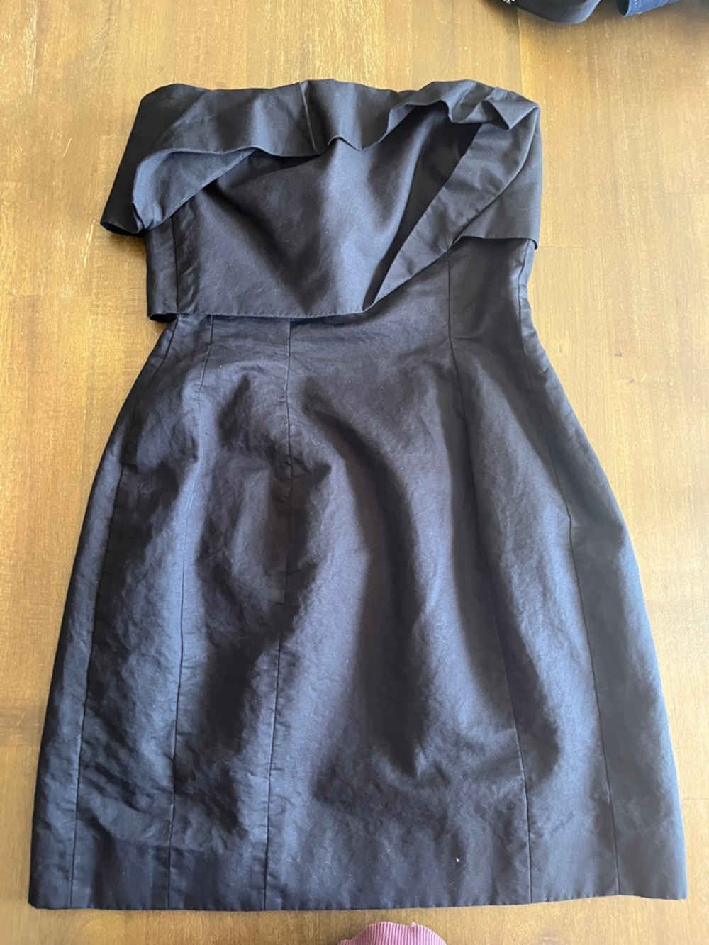COS Strapless Black Ruffled Bodice Dress 2